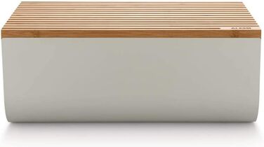 Хлібник з нержавіючої сталі з епоксидною смолою та бамбуковою деревиною, теплого сірого кольору, 03 WG -