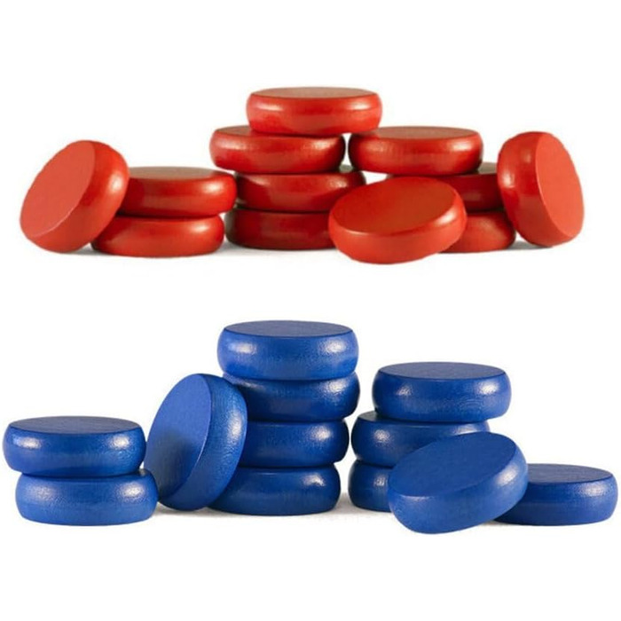 Набір дисків Crokinole (12 синіх, 12 червоних плюс 2 запасні)