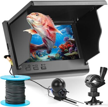 Підводна камера Fish Finder, ширококутне інфрачервоне нічне бачення, 4,3-дюймовий IPS-дисплей для EIS, річки та човна (A)