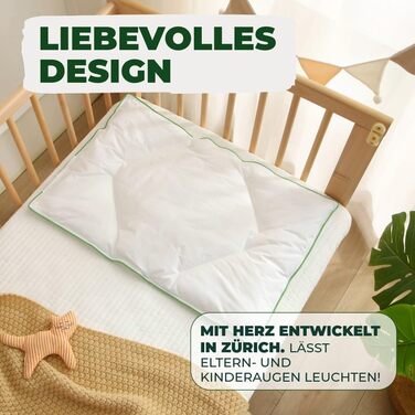 Дитяча подушка Welldora 40x60 см плоска дитяча подушка (16 років), антибактеріальна та антиалергенна, чохол зі 100 бавовни, сертифікована Oeko-TEX, можна прати та з любов&39ю розроблена 40x60 см