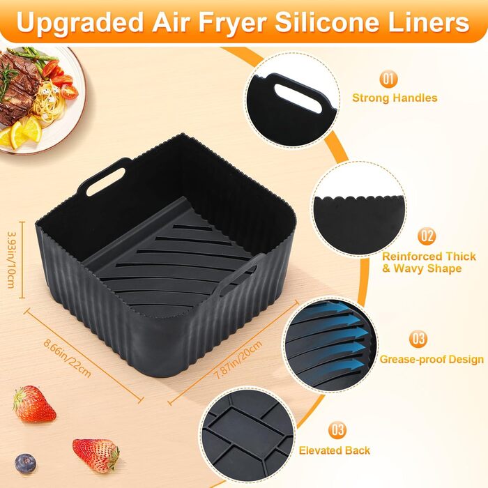 Аксесуари для фритюрниці, аксесуари для фритюрниці для Ninja AF500EU,AF500DE, включаючи силіконову форму, масляний спрей, решітку для приготування їжі, силікон форми для випічки, папір для випічки тощо 24 шт. и