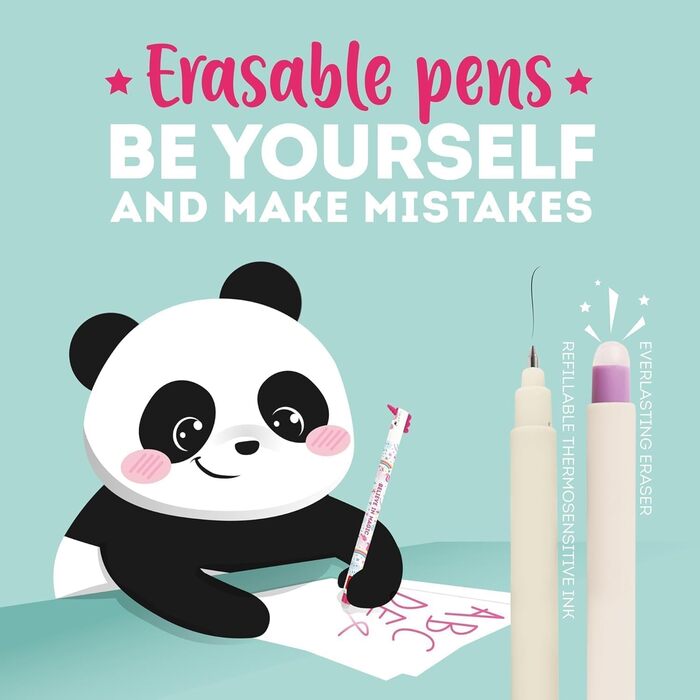 Набір із 14 гелевих ручок, що стираються, з термочутливою гумкою, різні кольори чорнил та дизайни корпусу, наконечник 0,7 мм, мотиви тварин, 14 предметів