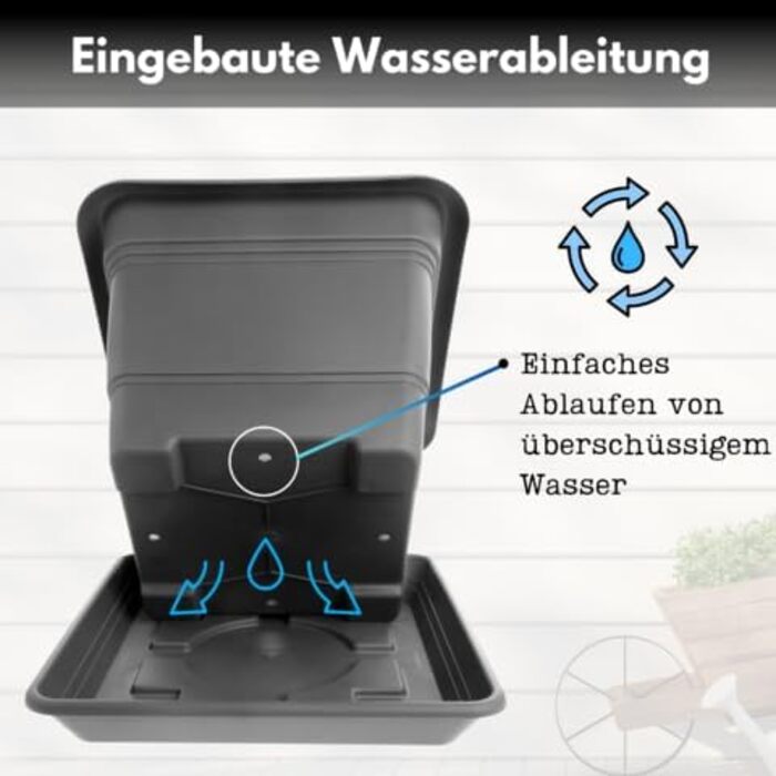 Набір з 3 горщиків для рослин великий відкритий, квітковий горщик великий 40x40 см, горщик для рослин квітковий горщик з блюдцем,