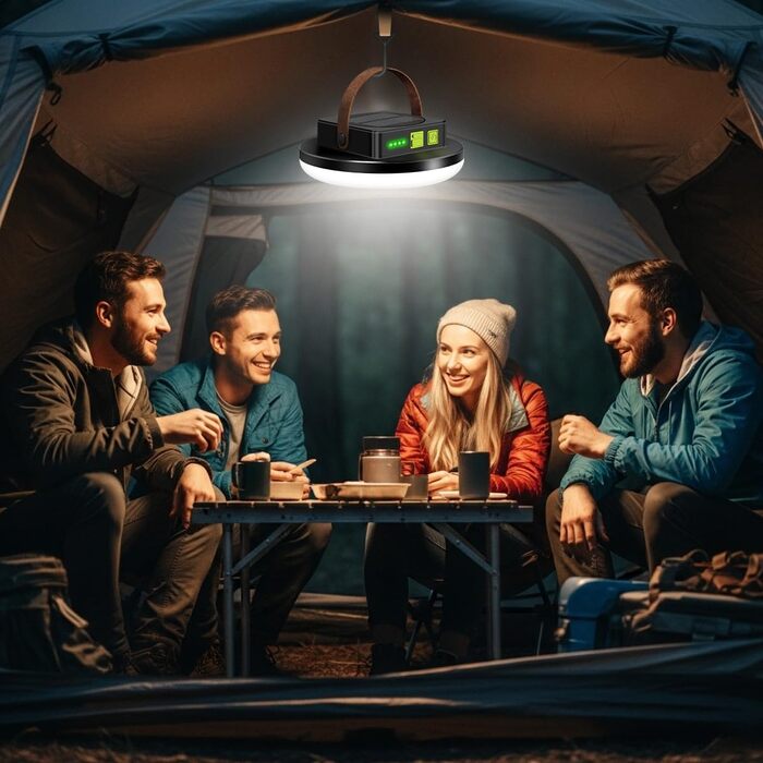 Сонячний світлодіодний кемпінговий ліхтар WholeFire, світлодіодний ліхтар для намету, підвісний кемпінговий ліхтар з 4 режимами, лампа для кемпінгу для використання на вулиці, аварійна ситуація, риболовля, походи