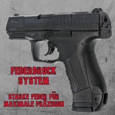 Страйкбольний пістолет Walther P99 Spring – 0.5 Дж, 6 мм, пружинний, повний набір з 2 магазинами та 600 біокульками 0.20 г