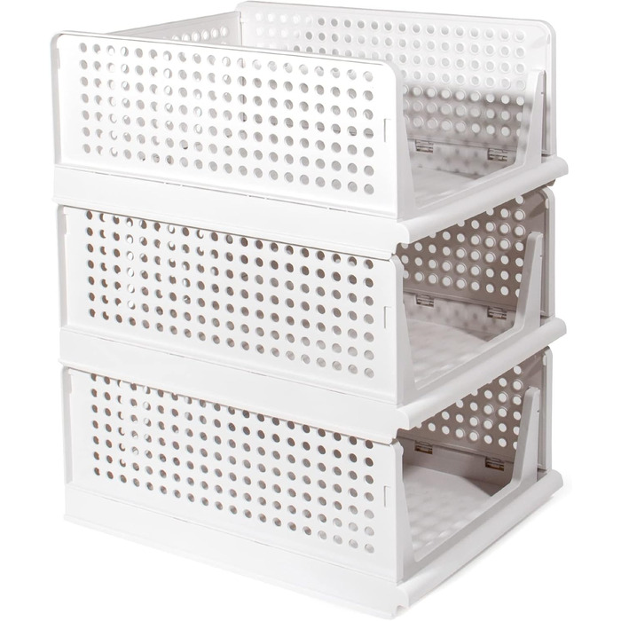 Організатор для шафи з 3 предметів, складна коробка для зберігання, система організації для шухляд, шафок, гардеробів (білий) білий*3