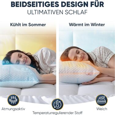 Подушка з піни з ефектом пам&39яті - 40x80, регульована по висоті - Подушки для сну, підходить для тих, хто спить на боці, та інших - Преміальний наповнювач для полегшення болю в шиї - Легко підберіть потрібну висоту 1