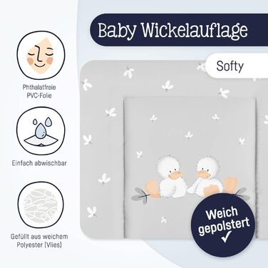 Пеленальний килимок Julius Zllner Softy 65x75 см - м'який пеленальний килимок - килимок для пеленального столика - фольгований, во