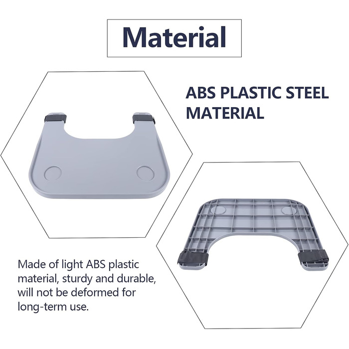 Столик для інвалідних візків, знімний столик для інвалідного візка, універсальний лоток для інвалідного візка, з підсклянником, портативний лоток, для людей похилого віку з обмеженими можливостями, 52 x 58 см