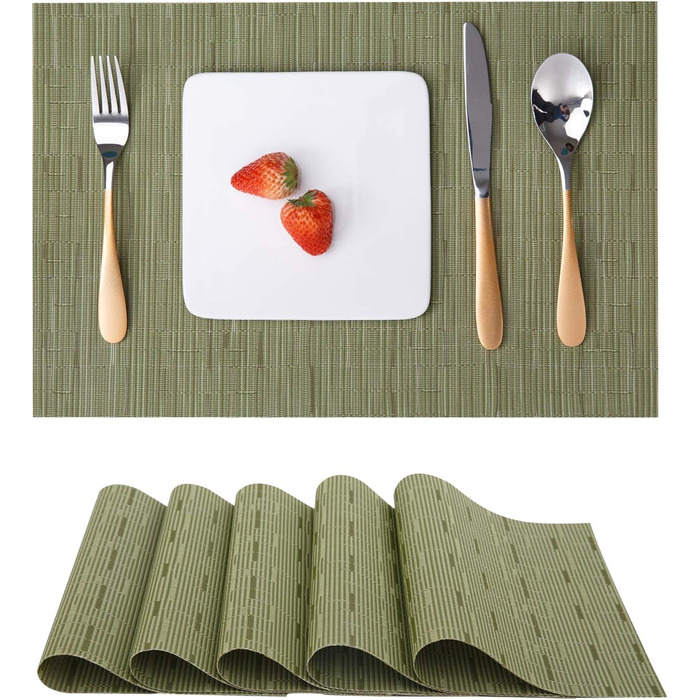 Набір килимків, що миються, 6 шт. , ткані килимки, що миються, нековзні, термостійкі, вінілові килимки, що миються, для кухні, обі