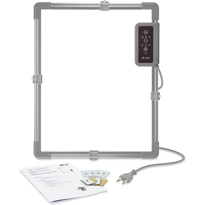 Інфрачервоний настільний обігрівач 36x45 см нагрівальна пластина 117 Вт для робочого місця, офісу, домашнього офісу, касових апаратів, стійок рецепції, інформаційних стійок, кріплення під стіл, магнітний тримач