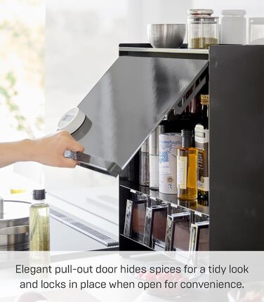 Рівнева підставка для приправ, чорна, сталь/POM смола, 38 x 16,3 x 49,2 см. Чорний колір 16,3 x 38 x 49,2 см (Д x Ш x В), 2010 TOWER 3-