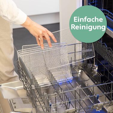 Дегідратор Vita5 з 6 дегідраторами з нержавіючої сталі - Дегідратор 0,7 м Дегідратор з регулятором температури (35-75 C) - сушіння фруктів, овочів, м'яса - 650 Вт 24 години Таймер Світлодіодний дисплей - Дегідратор їжі 6 рівнів срібла