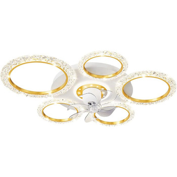 Вт світлодіодний стельовий світильник з регулюванням яскравості, стельовий вентилятор зі світлодіодним підсвічуванням, регульовано