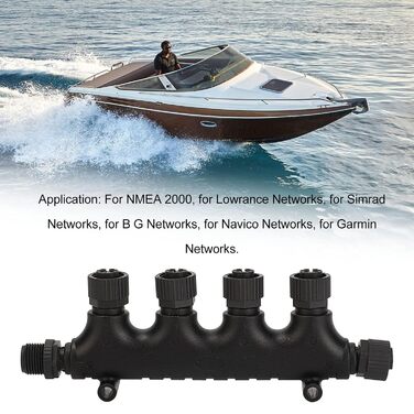 Портовий багатопортовий (T) Т-подібний конектор для Lowrance Simrad B G Navico Networks Pinpoint GPS NMEA2000 стартовий комплект для NMEA 2000 N2K 4 порти Т-конектор M12 5 контактів, 2000 (N2k) 4-