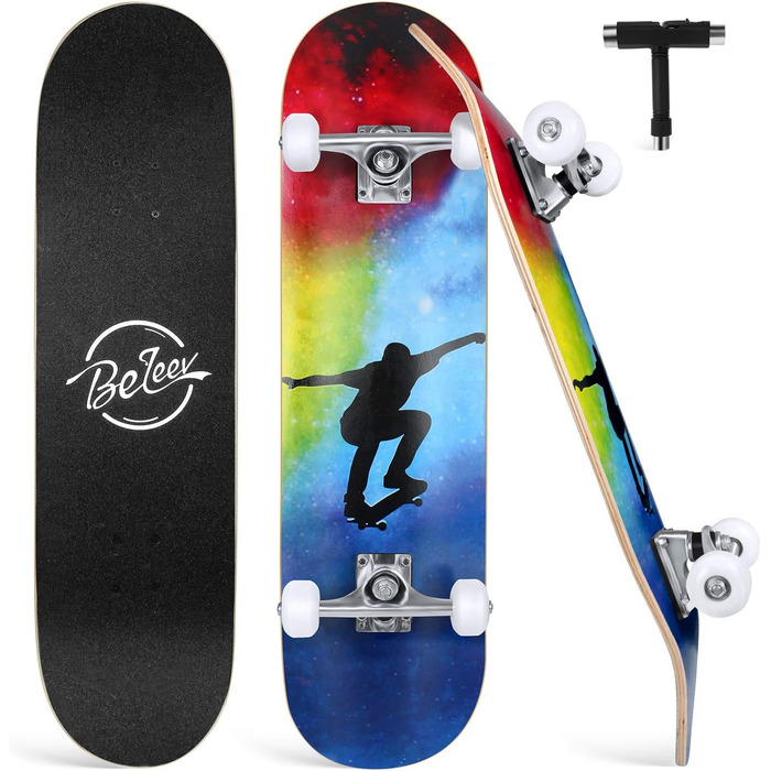 Круїзерний скейтборд BELEEV Cruiser Skateboard 79 x 20 cm – Blue Nebulae