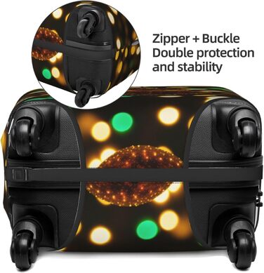 Блискуча різдвяна прикраса для валізи, захисний чохол для багажу, міцний захист для валіз розміром 45.7 - 81.3 см, малий розмір, Чорний