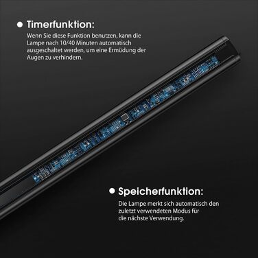 Настільна лампа світлодіодна з керуванням жестами та пультом дистанційного керування, 24 Вт 80 см затискна лампа для монітора з ре