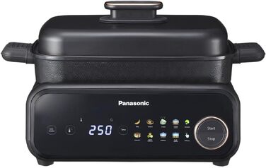 Мультипіч-гриль Panasonic NF-GM600 6-в-1 електрогриль, планча, тушкування, slow cook, BBQ та пароварка, 1400 Вт, 40250 C, 9 авторежимів, 6 антипригарних панелей, система відведення диму, 6 аксесуарів