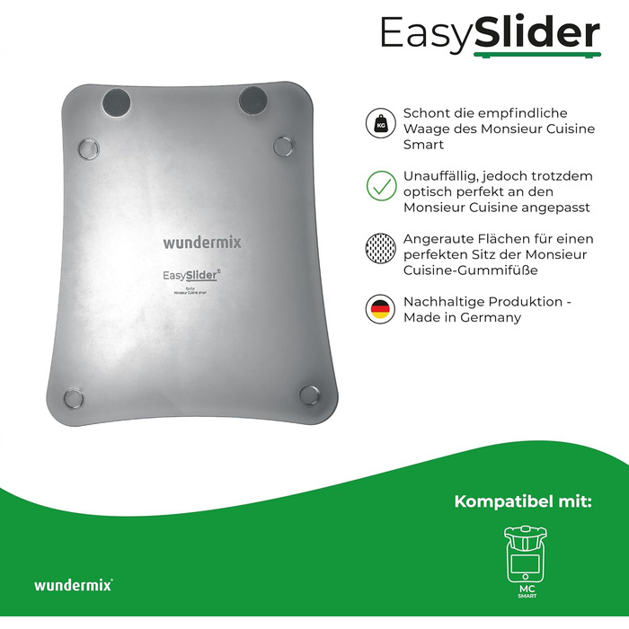 Розсувна дошка EasySlider з акрилового скла для Monsieur Cuisine Smart Планер для кухонного комбайна Monsieur Cuisine Розсувна дошка MCC Smart Anthracite сіро-прозора