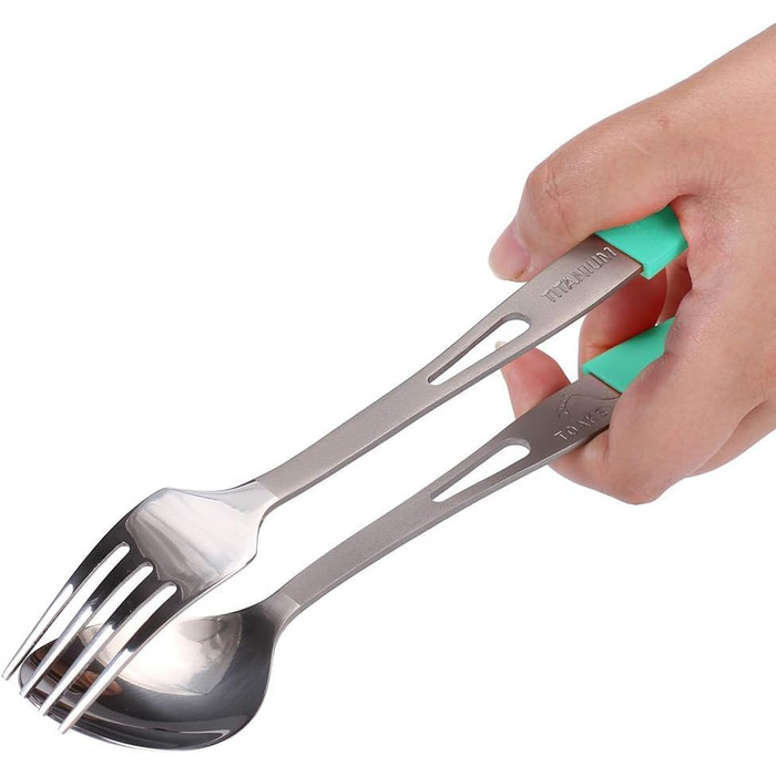 Надлегкий титановий посуд, столові прибори для вулиці, виделка та ложка