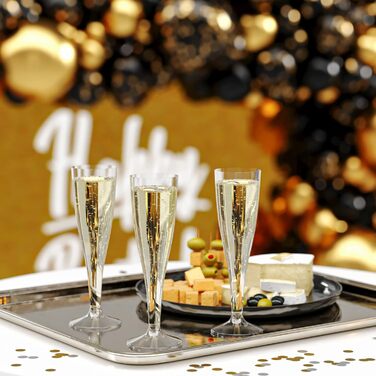 Набір келихів для шампанського з пластику 100 мл з калібрувальною міткою Келих для шампанського кришталево-прозорий без вмісту BPA