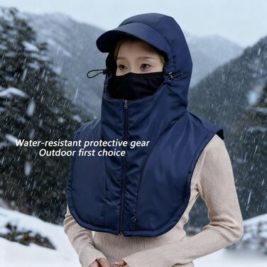 Дихаюча термокепка для велоспорту мотоциклетний головний убір із покриттям для обличчя, зимова спортивна кепка, для подорожей, катання на лижах, походів, сноубордингу, спорту, катання на санках, велоспорту в холодну погоду, темно-синя