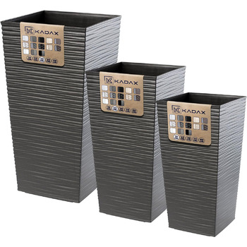 Горщик для квітів, пластиковий горщик для квітів, набір кашпо, стійкий до атмосферних впливів, для приміщень і вулиць, для вулиці,