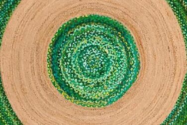 Індійський ремісничий килим CASAVANI, круглий, кілім, натуральна китиця, бавовна чінді, джутовий килим, килим плоского плетіння, в