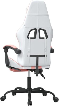 Ігрове крісло Owox, біле/рожеве, штучна шкіра, 57,5 x 59,5 x 121-131 см, регульована висота, функція нахилу, ергономічне 57,5 x 59,5 x (121-131) см (Ш x Г x В), рожеве