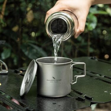 Титанова одношарова чашка для чаю та кави Boundless Voyage, портативний посуд для напоїв на відкритому повітрі, 220 мл, 350 мл, 500 мл (Ti3059D-500ml)