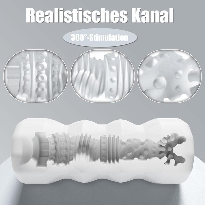 Мастурбатор DieLiYa для чоловіків, білий, з 3D-структурою та водонепроникним корпусом