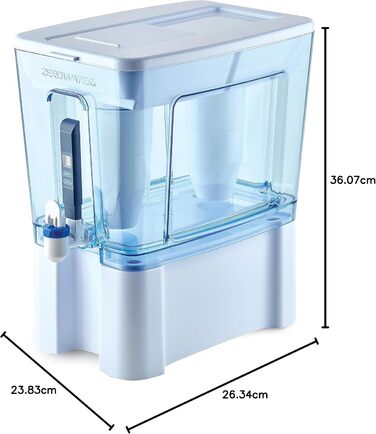 Дозатор фільтра для води з миттєвим зчитуванням ZeroWater, 12,3 л, 5-ступеневий диспенсер для фільтра для води з миттєвим зчитуванням, 0 TDS, сертифікований IAPMO для зменшення вмісту свинцю, хрому та PFOA/PFOS