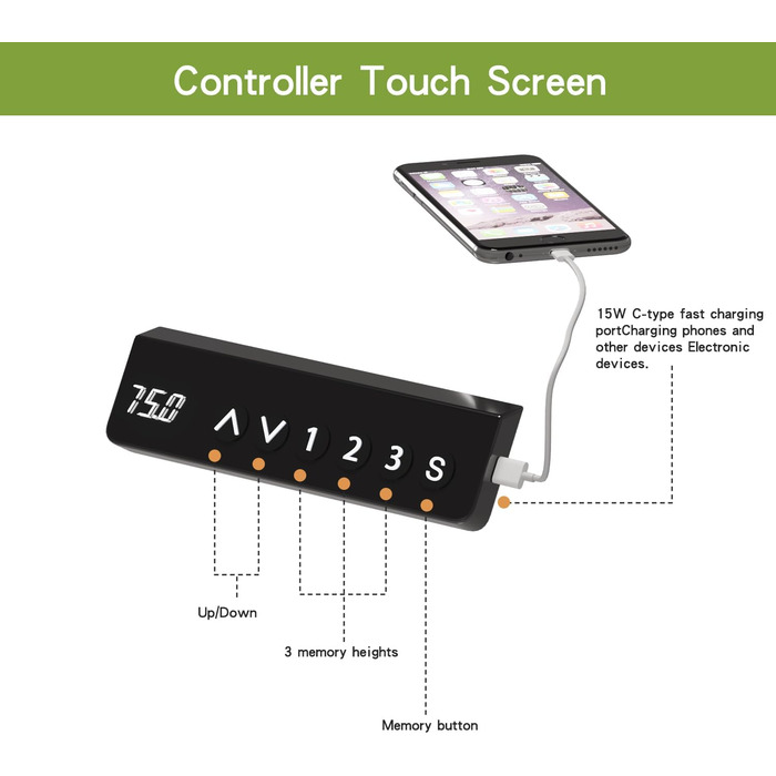 Каркас столу Radlove з подвійним двигуном та регулюванням висоти, регульовані ніжки підставки для столів розміром від 120 до 178 см з 4 функціями пам&39яті (чорний циліндричні ніжки)
