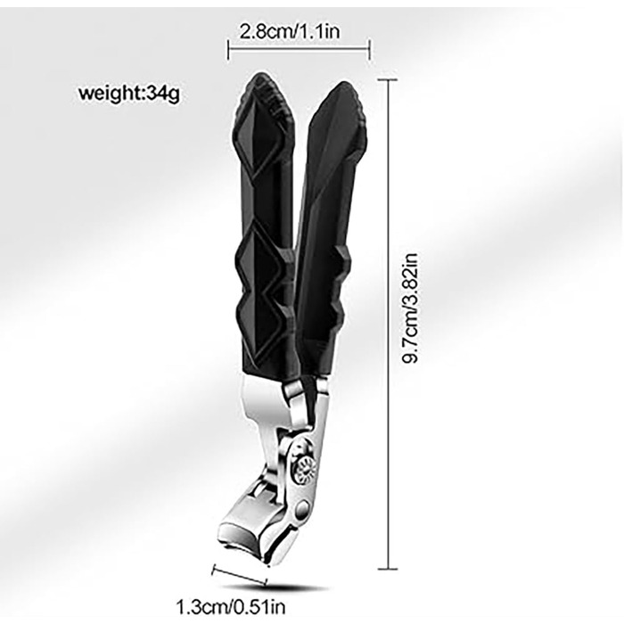 Кусачки для нігтів ZIHAOFC, кусачки для товстих нігтів, великі кусачки для нігтів із широким отвором для людей похилого віку (2,8 * 9,7 * 1,3 см, 2 шт.)