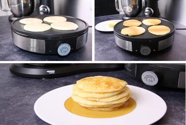 Сковорода для млинців 3 в 1 - Сковороди для млинців, сковорода, регульований термостат - 1200 Вт - Обробка з нержавіючої сталі, 8383 Maxi Crepes Trio i-200 -