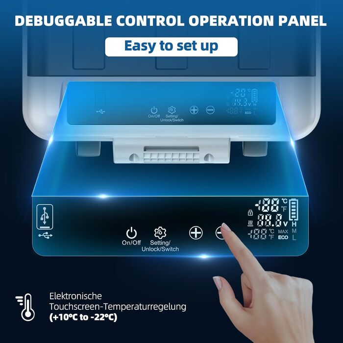 Компресорний холодильний ящик автомобільний 40 л, електричний кемпінговий холодильник 12В 230В з морозильною камерою, двозонний хо