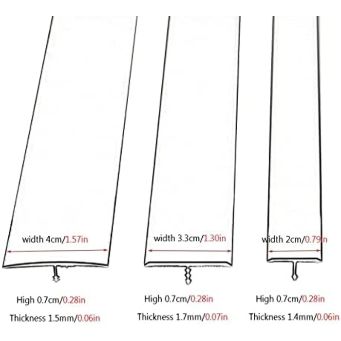 Внутрішня перехідна смуга для підлоги з алюмінієвого сплаву, Т-подібна смуга для підключення підлоги, смуга краю килима, 90 см (колір чорний, розмір ширина 4 см) Ширина Blak 4 см/1,57 дюйма