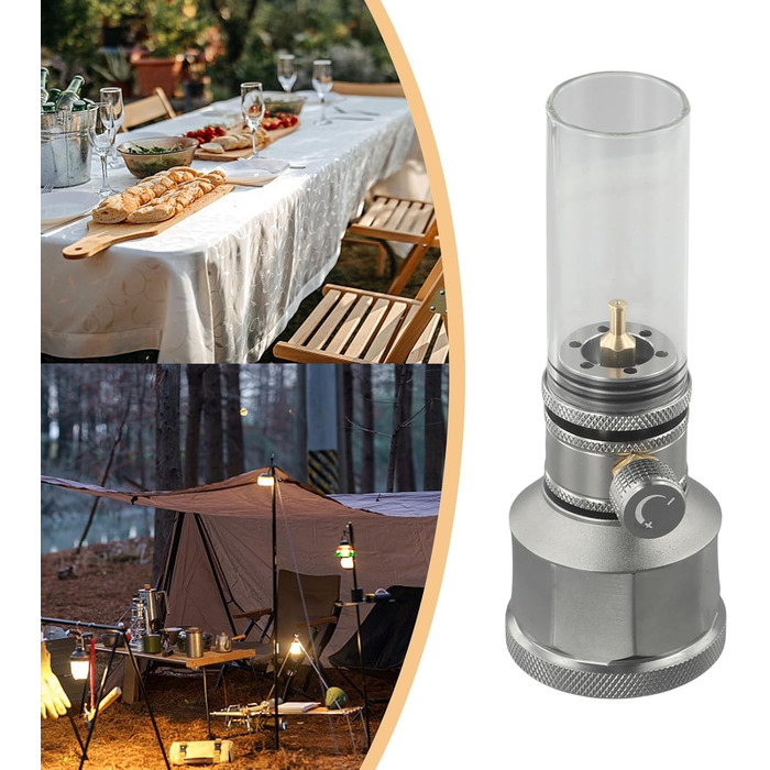 Регульований газовий ліхтар для вулиці з ізобутановим паливом, кемпінгові свічки, ліхтар з подовжувальною штангою для порожнього бака для риболовлі, походів, альпінізму (газовий ліхтар з баком)