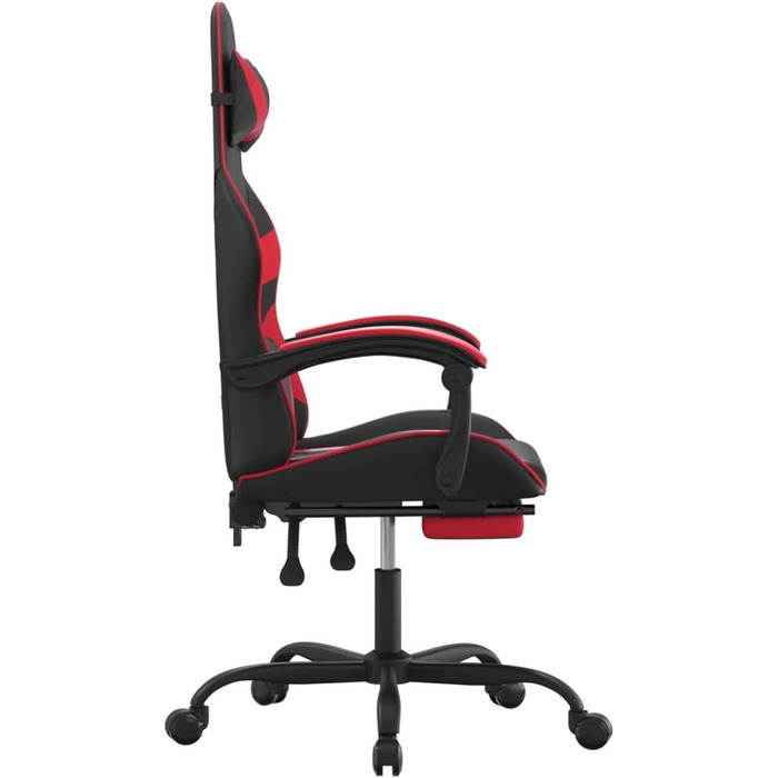 Ергономічне ігрове крісло зі шкіряним оздобленням, чорно-червоне, 57,5 x 59,5 x 121-131 см - Для комфорту та стійкості Модель 349556