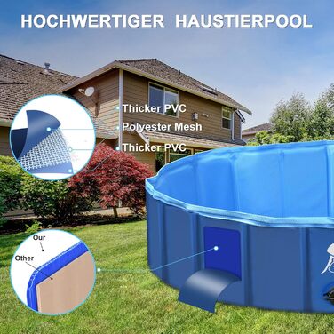 160 * 30CM Dog Bath Bath Stable Swimming Pool Pet Baby Swimming Pool Non-Slip Portable Blue, 160 * 30CM Dog Bath Bath Stable Swimming Pool Pet Baby Swimming Pool Non-Slip Portable Blue