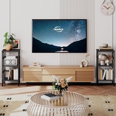 Полиця-драбина HOOBRO, окремостояча полиця, 3-рівнева книжкова полиця, поперечна конструкція, багатофункціональна полиця для зберігання, міцний металевий каркас, індустріальний стиль, для вітальні, спальні, кабінету EBB80CJ01G1 Чорна 40 x 30 x 81 см