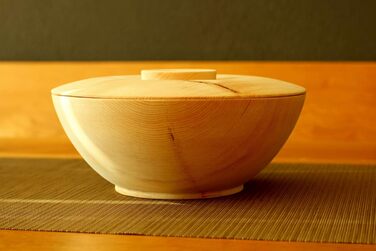 Контейнер для зберігання зі швейцарської сосни - для хліба, зерна, борошна, цукру, чаю, солі - комплект з 2 предметів миска та кришка - Ø 24 см - Ручна робота в Австрії