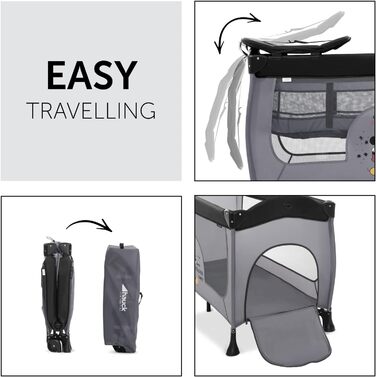 Дорожнє ліжечко Hauck Sleep N Play Center, Міккі Маус, швидко та компактно складається, з пеленальною підкладкою та сумкою для подорожей, 120 см x 60 см, від народження 15 кг SLEEP N PLAY Міккі Маус