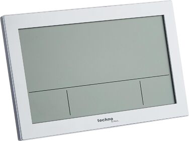 Настінний годинник на радіокеруванні з індикатором температури, пластик, сріблястий, маленький 22.5 x 14.3 x 2.4 см Сріблястий оди