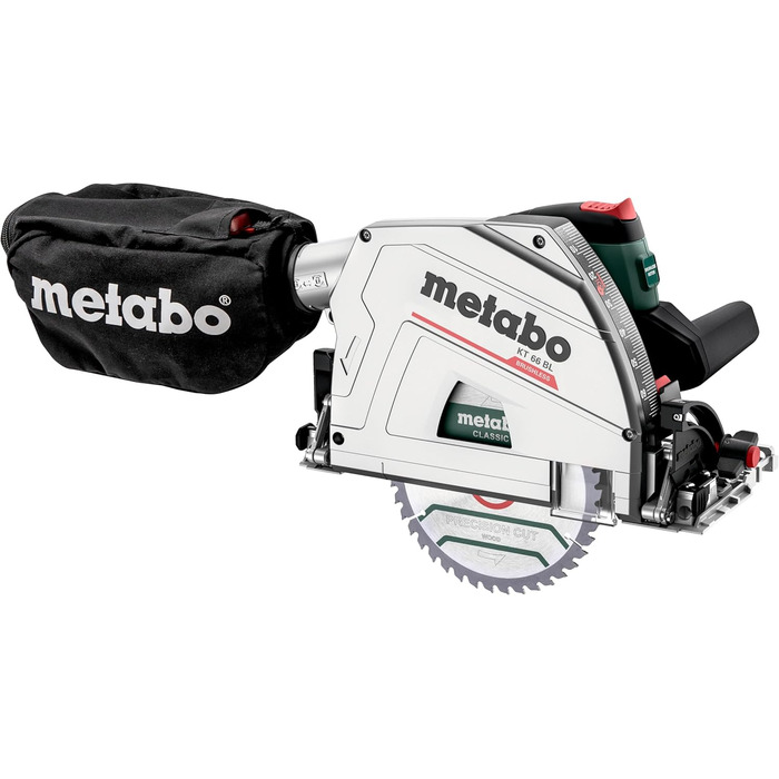 Портативна циркулярна пила Metabo KT 66 BL 1200 Вт, макс. глибина різання 66 мм, з безщітковим двигуном, для точних результатів рі