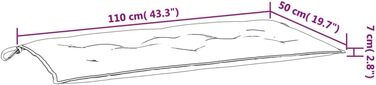 Садова лавка подушка Візерунок листя 110x50x7 см Тканина,361827