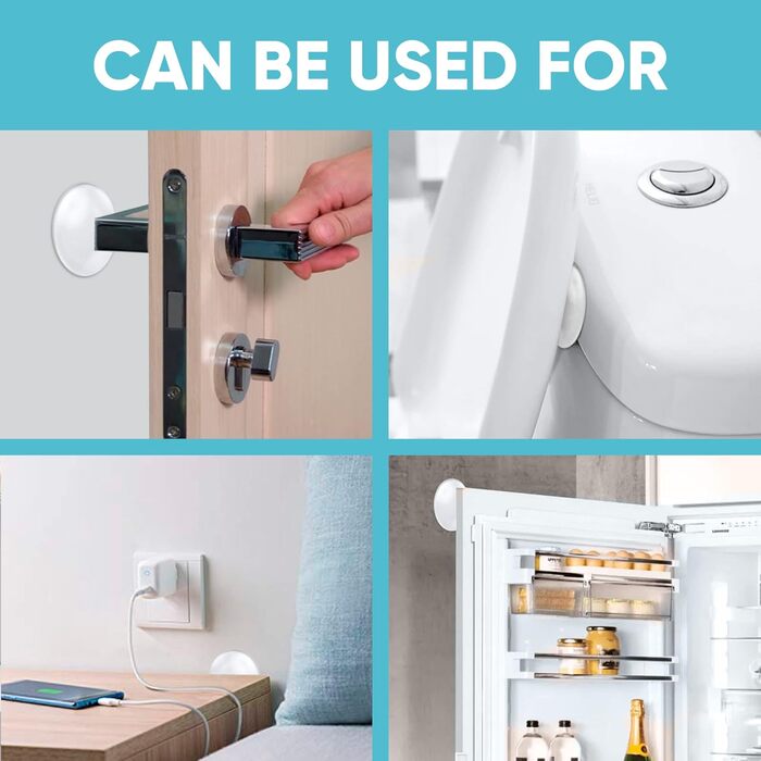 Найміцніша настінна накладка на дверну ручку 5,08 см Набір з 6 прозорих гумових дверних ручок, кругла захисна подушка для стіни. Т