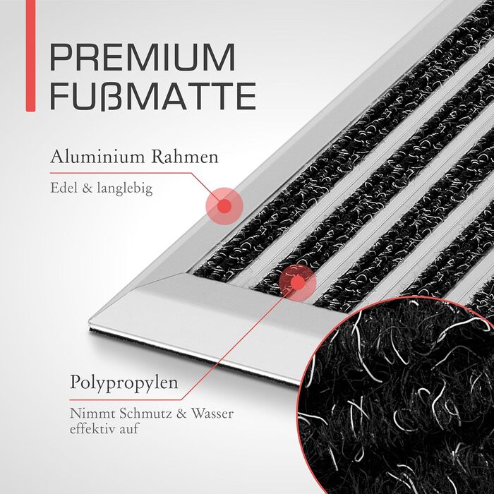 Килимок для вулиці 60x90 см Нековзний, Нержавіючий, Килимок для вулиці Вхідний килимок, Килимок для вулиці з сітки, Сріблястий AluGant 90 x 60 см (Прямокутний) Сріблястий