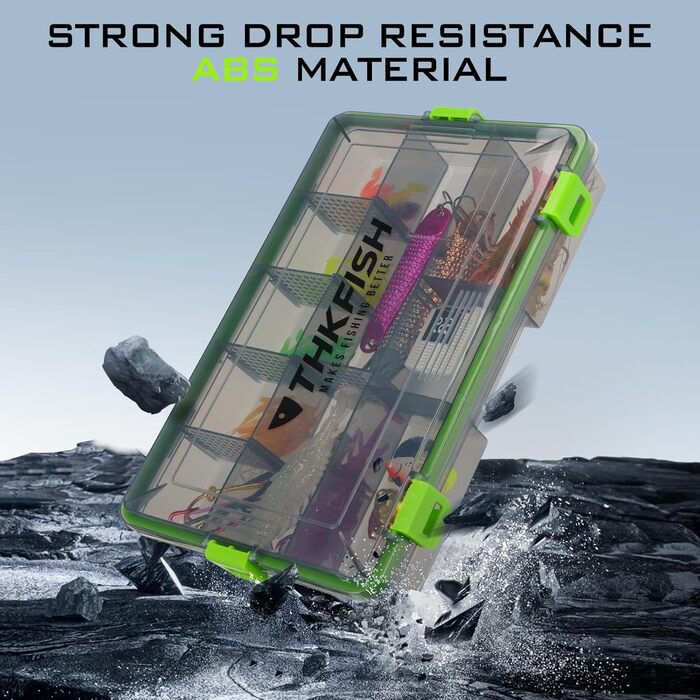 Водонепроникні ящики для рибальських снастей THKFISH, 2 шт. рибальська коробка 3600, прозора коробка для снастей, рибальські коробки зі знімними роздільниками, коробка для рибальських приманок, рибальська скриня, коробка для воблерів червоного кольору